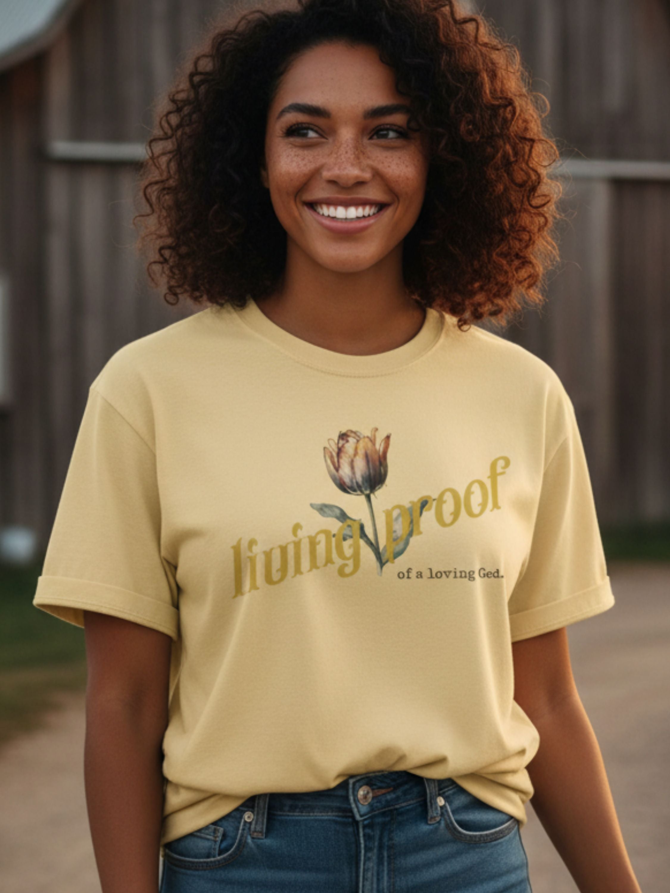 Living Proof of a loving God — Tulip Design on Light