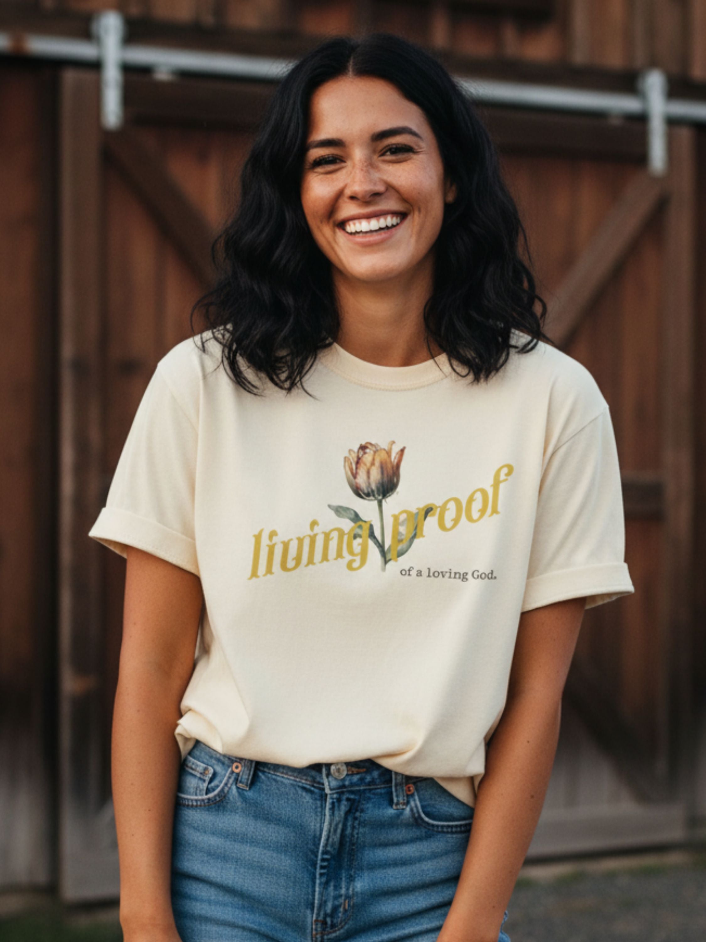 Living Proof of a loving God β Tulip Design on Light