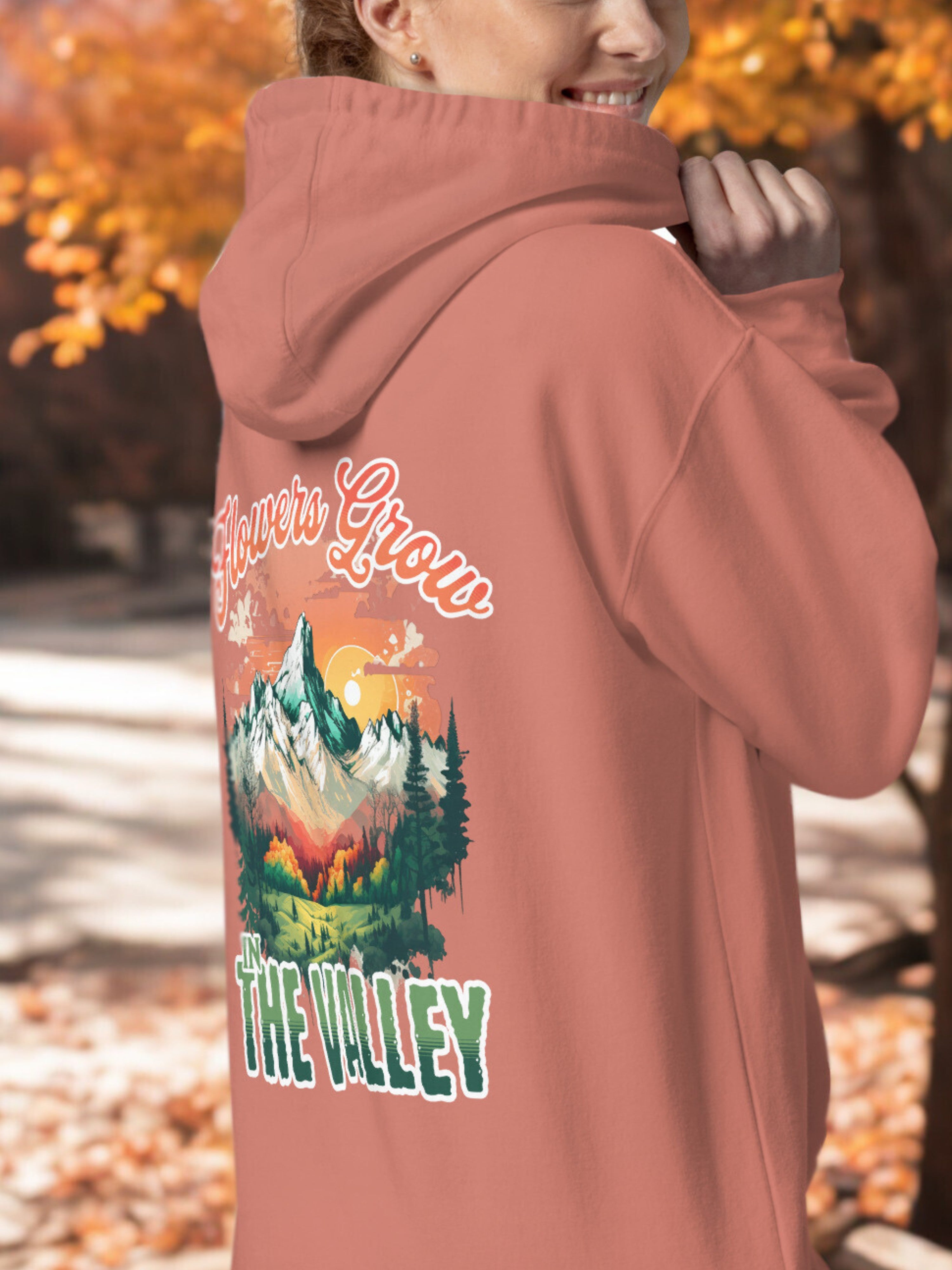 Flowers Grow In The Valley  —  Mountain Art Hoodie