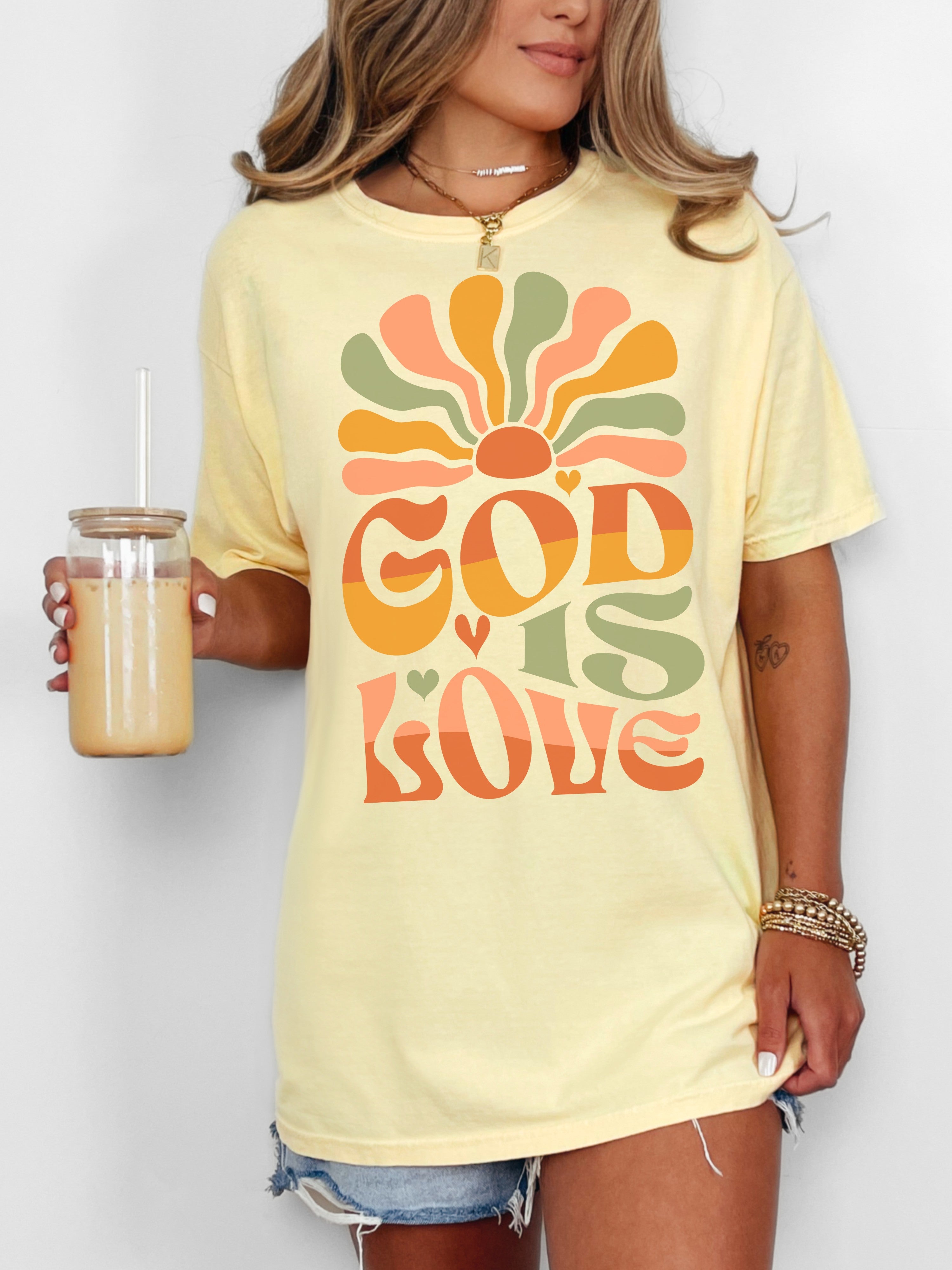 God Is Love  —  Retro Sun T-Shirt