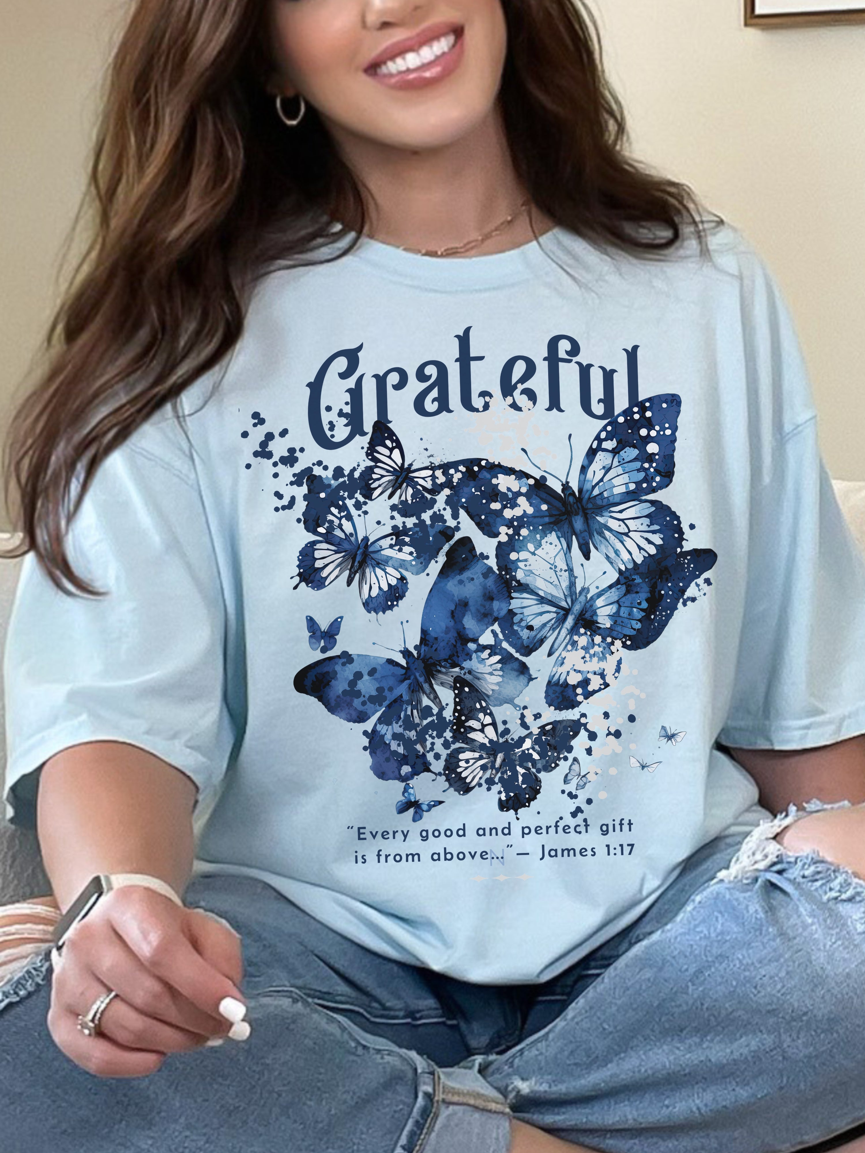 Grateful, Every Good and Perfect Gift — Blue Butterfly