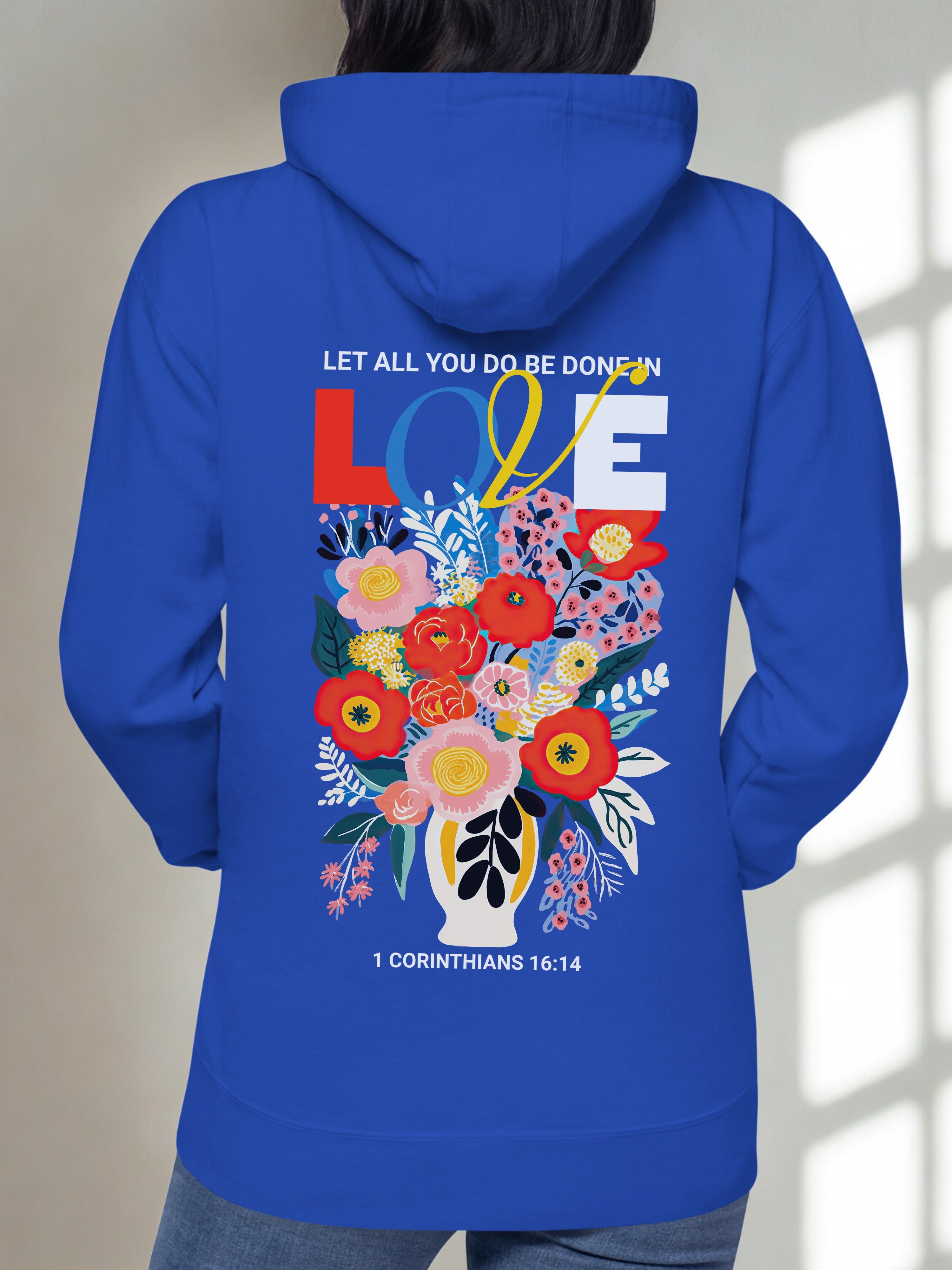 Let All You do be done in LOVE — Color Block Hoodie