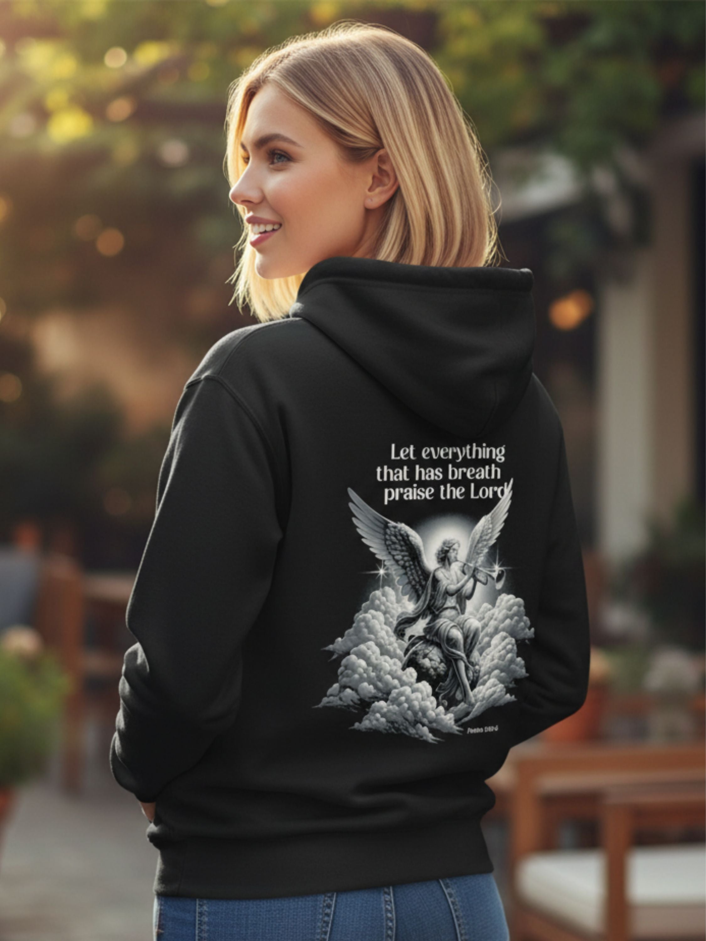 Let Everything That Has Breath — Gothic Angel Hoodie