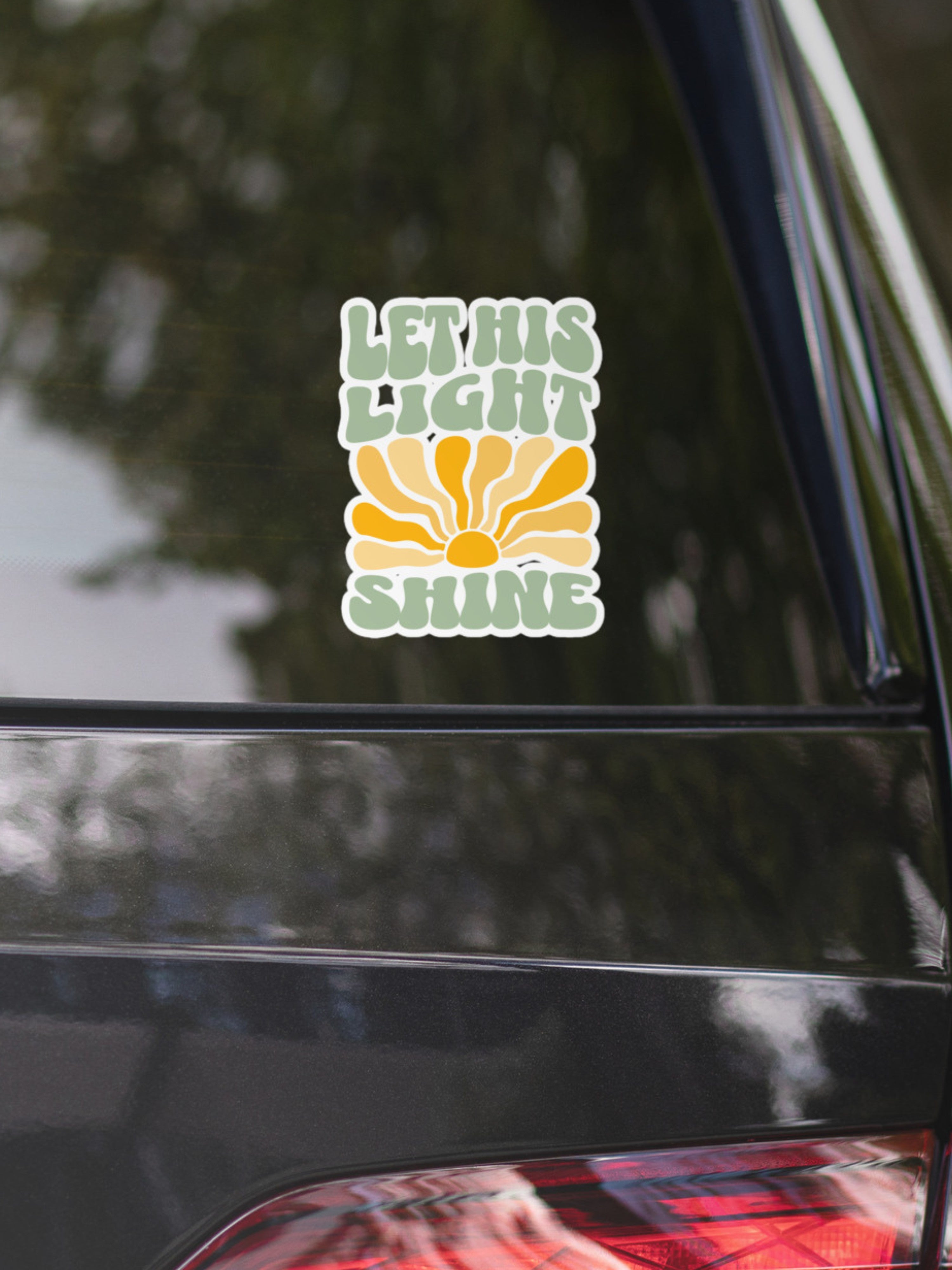 Let His Light Shine  —  Retro Sun Sticker