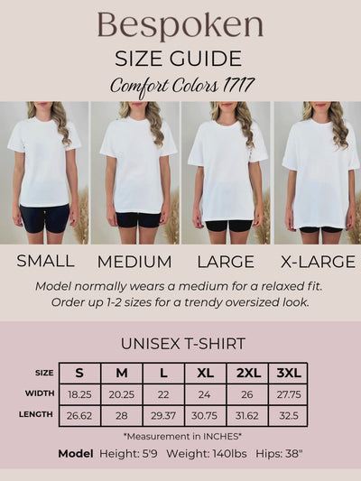 Comfort Colors 1717 Size Guide